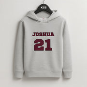 Burgundy - Personalised Football Kids Hoodie 2