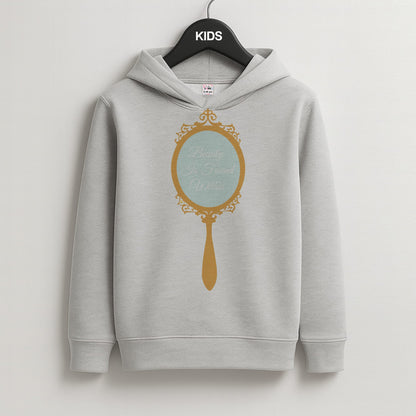 Beauty Is Found Within Mirror Kids Grey Hoodie