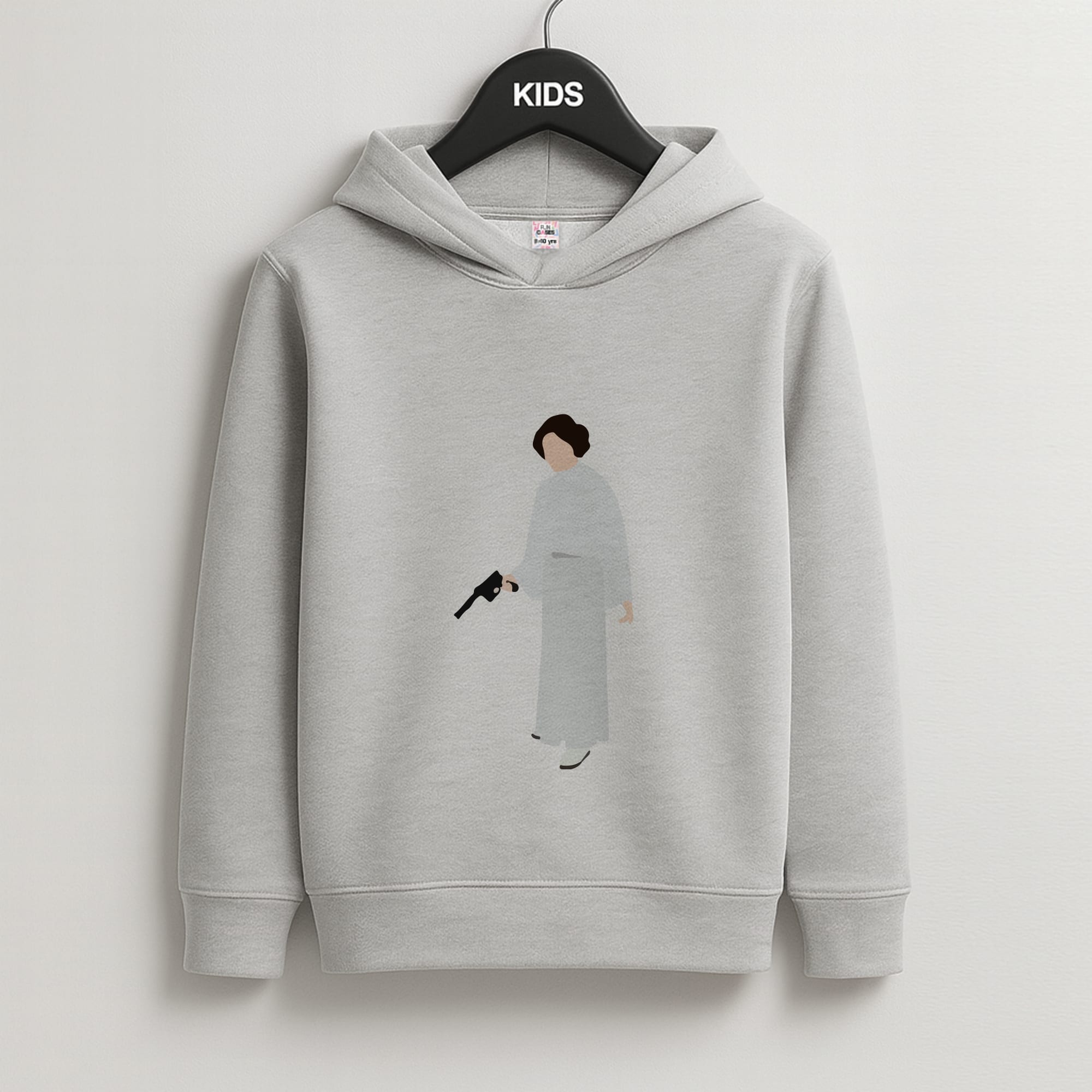 Leia Faceless With Gun Kids Grey Hoodie