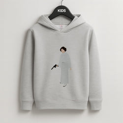 Leia Faceless With Gun Kids Grey Hoodie