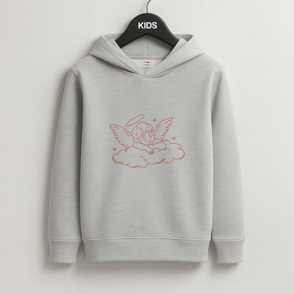 Angel - Clean Girl Aesthetic Kids Grey Hoodie
