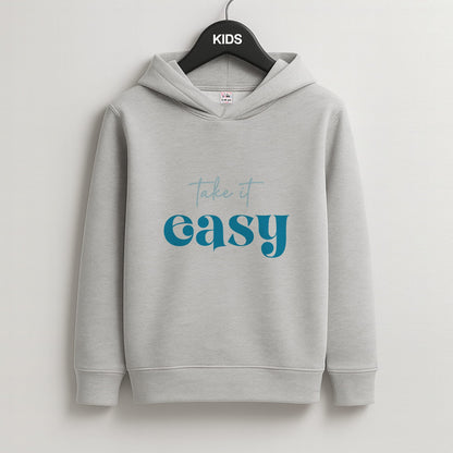 Take It Easy  Kids Grey Hoodie