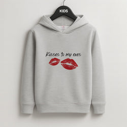 Kisses To My Exes Kids Grey Hoodie