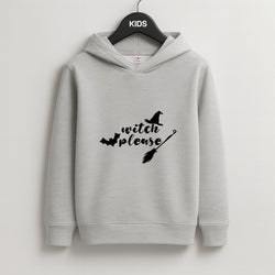 Witch Please - Halloween Kids Grey Hoodie