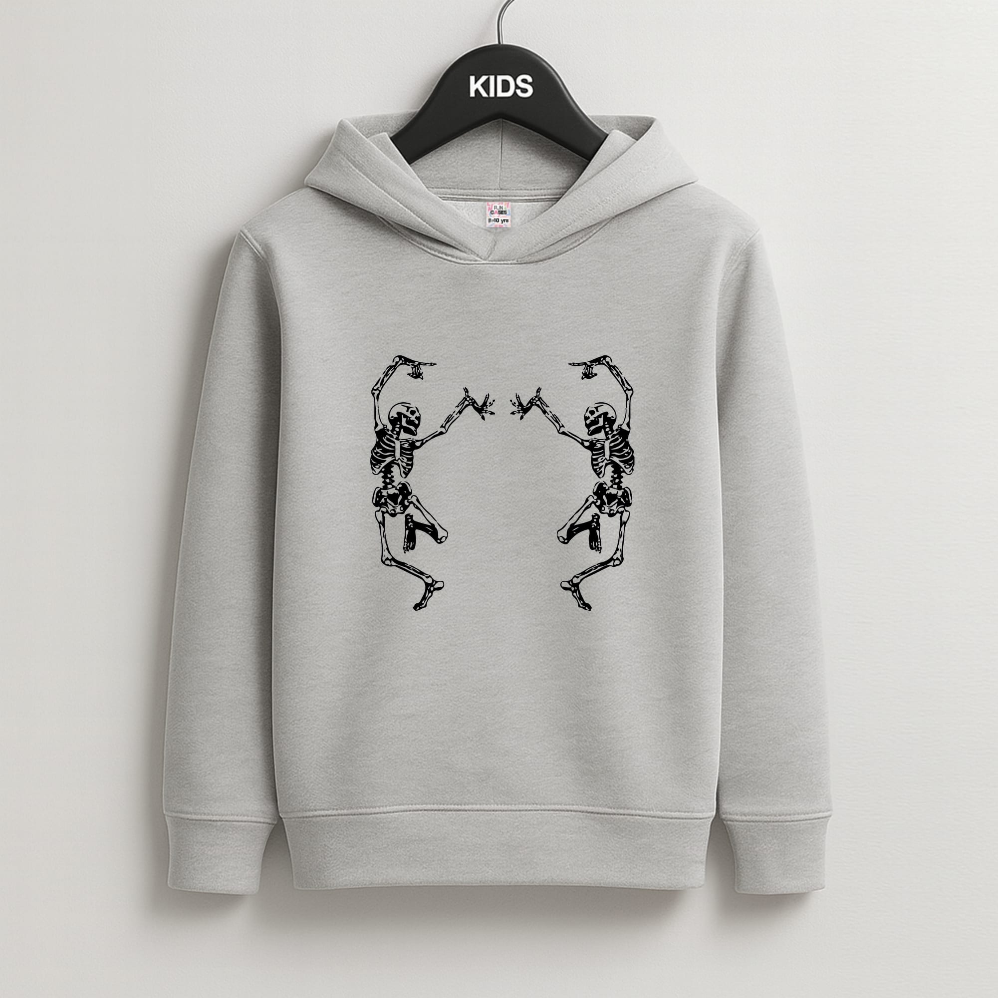 Dancing Skeletons - Halloween Kids Grey Hoodie