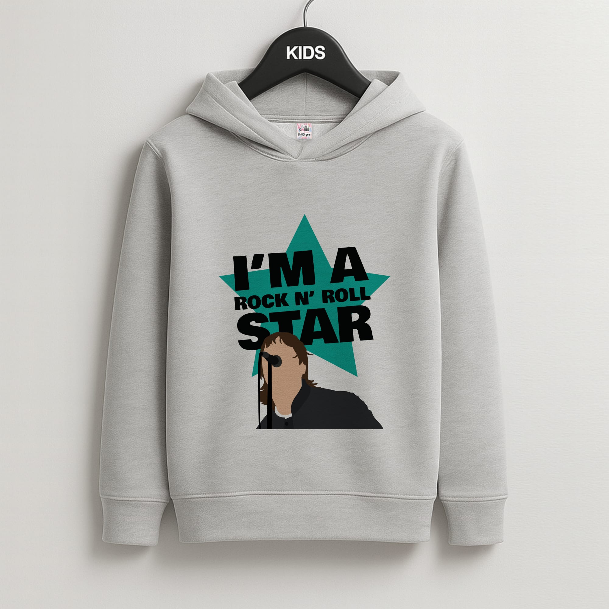 I'm A Rock And Roll Star Kids Grey Hoodie