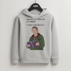 How Did The Computer Get Drunk? Kids Grey Hoodie