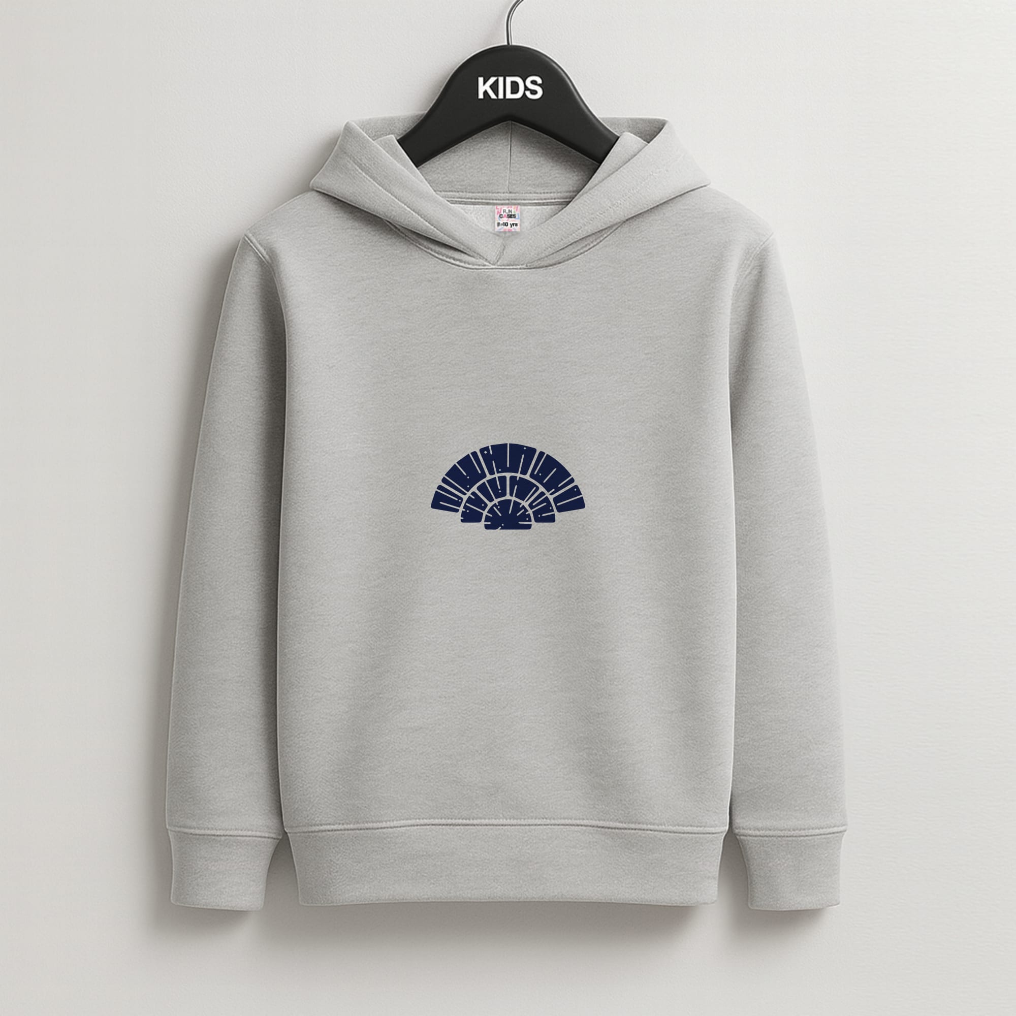 Blue Design Kids Grey Hoodie