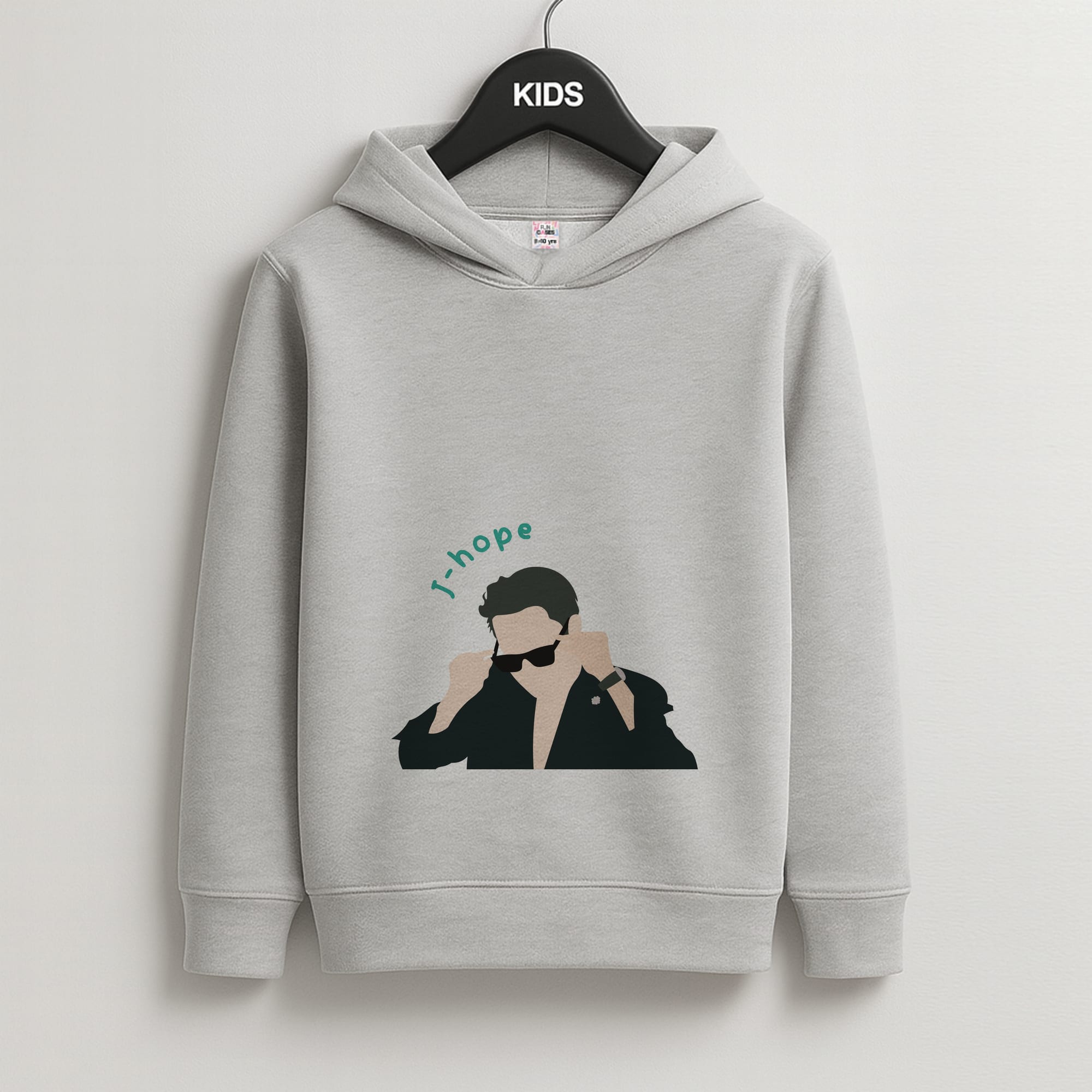 J-Hope Glasses - K Pop Kids Grey Hoodie