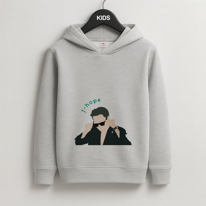 J-Hope Glasses - K Pop Kids Grey Hoodie