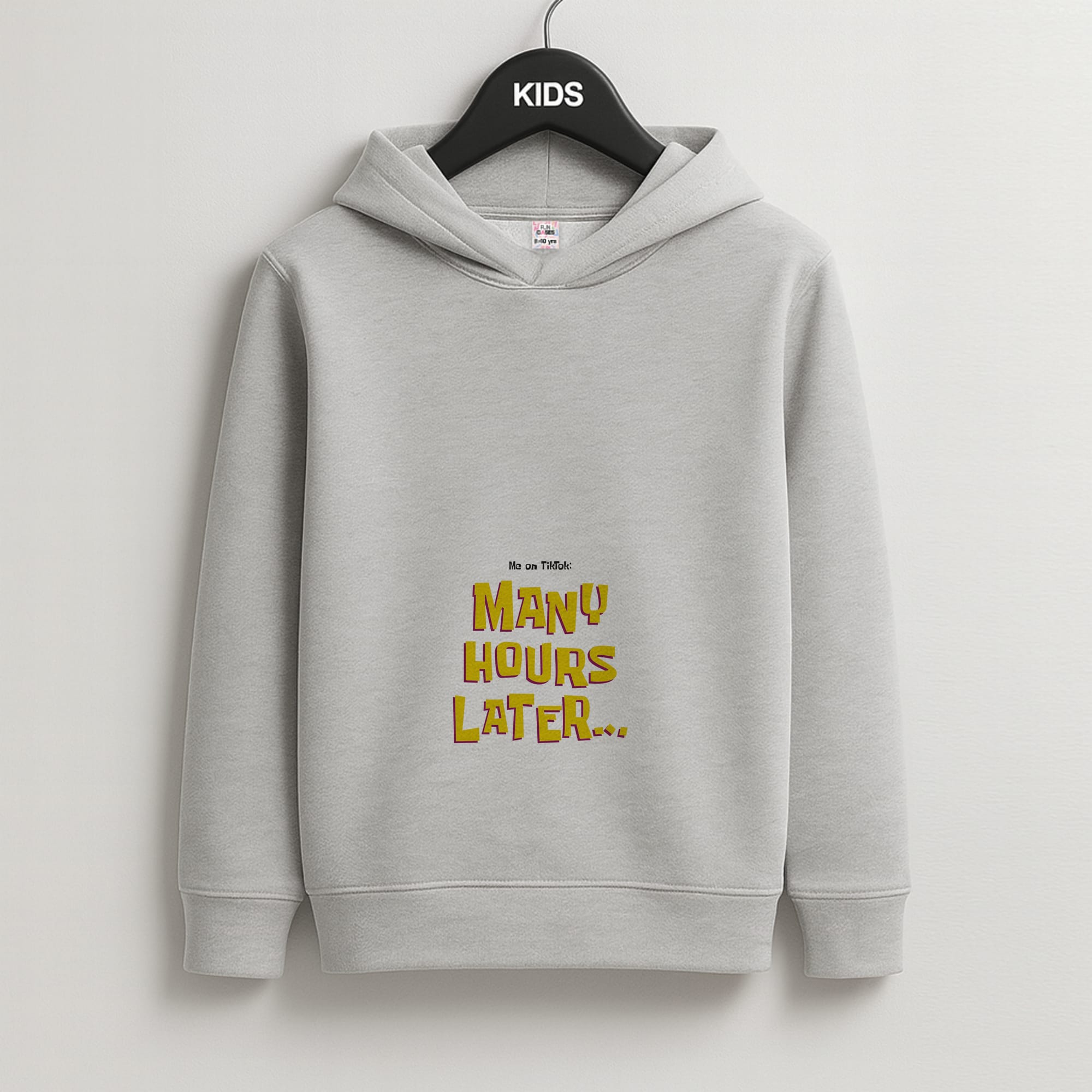 Many Hours Later Kids Grey Hoodie