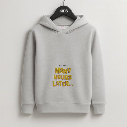 Many Hours Later Kids Grey Hoodie