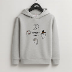 Spooky Vibes Ghosties I Kids Grey Hoodie