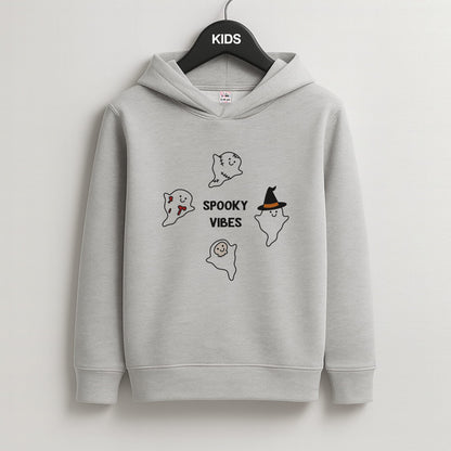 Spooky Vibes Ghosties I Kids Grey Hoodie