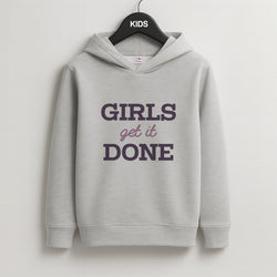 Girls Get It Done  Kids Grey Hoodie
