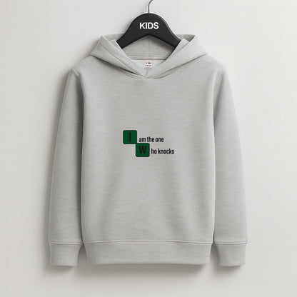 I Am The One Who Knocks Kids Grey Hoodie