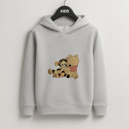 A Hug Said Pooh - Winnie Kids Grey Hoodie