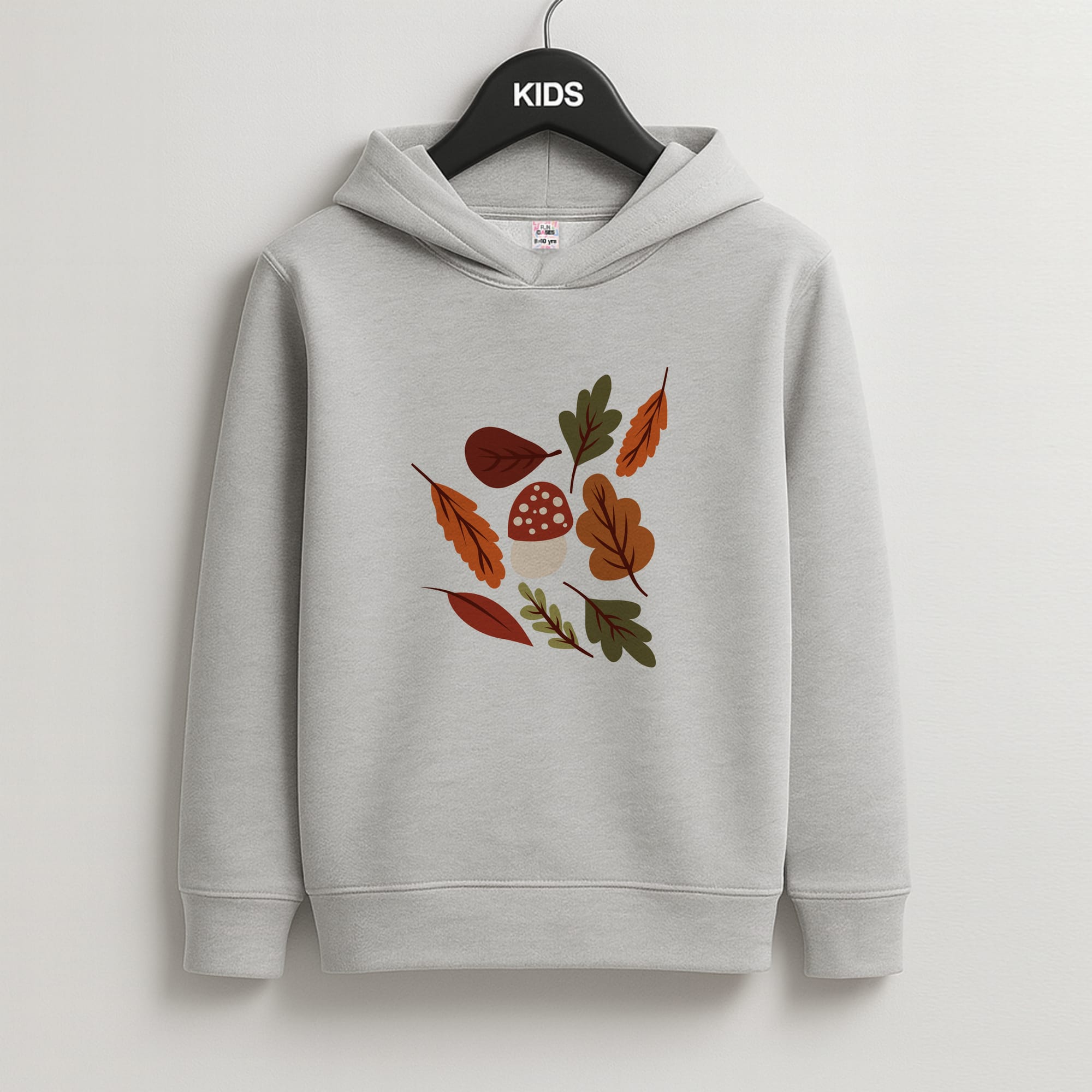 Autumn Pattern Kids Grey Hoodie