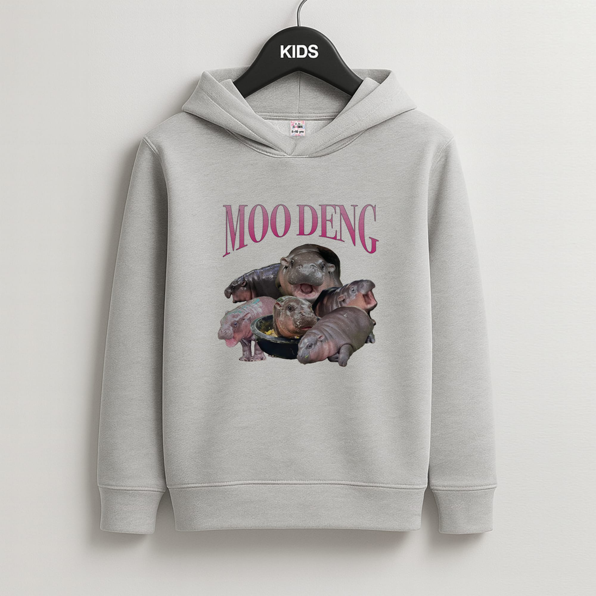 Moo Collage Kids Grey Hoodie