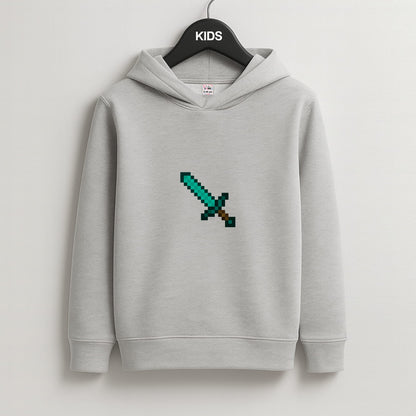 Diamond Sword - Mining Kids Grey Hoodie