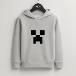 Creeper Face - Mining Kids Grey Hoodie