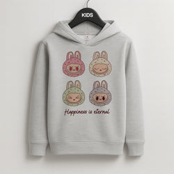 Happiness Is Eternal Monsters Kids Grey Hoodie
