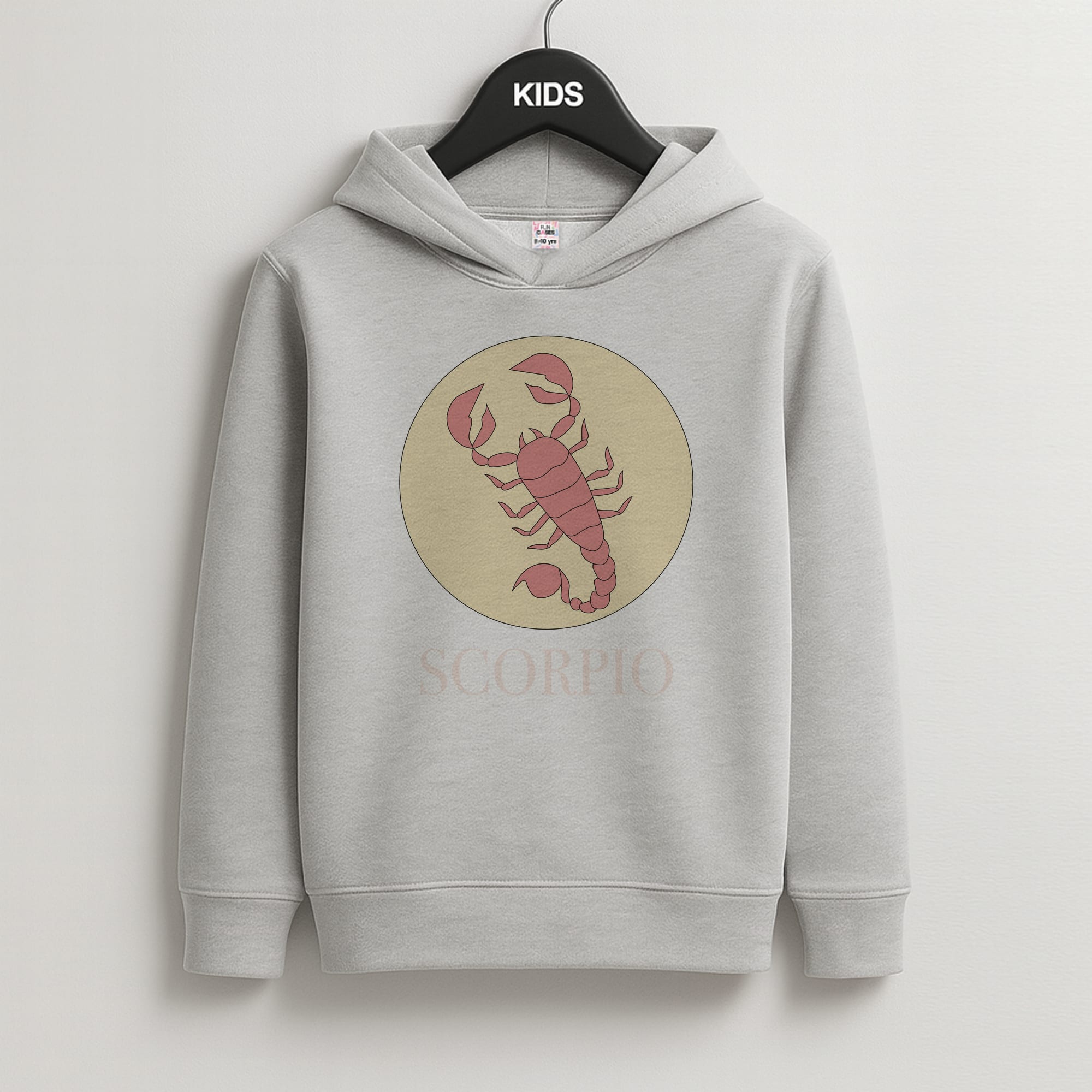 Scorpio - Tarot Cards Kids Grey Hoodie