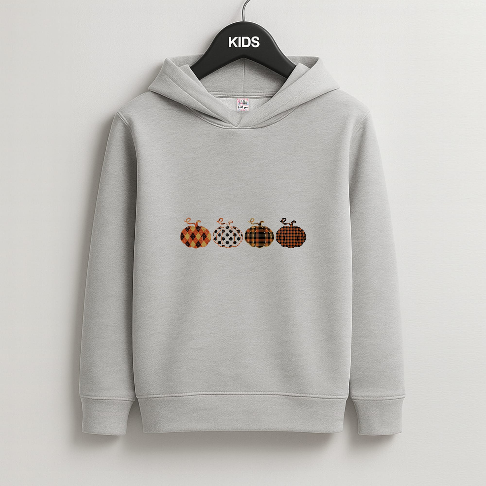 Halloween Pattern 11 Kids Grey Hoodie
