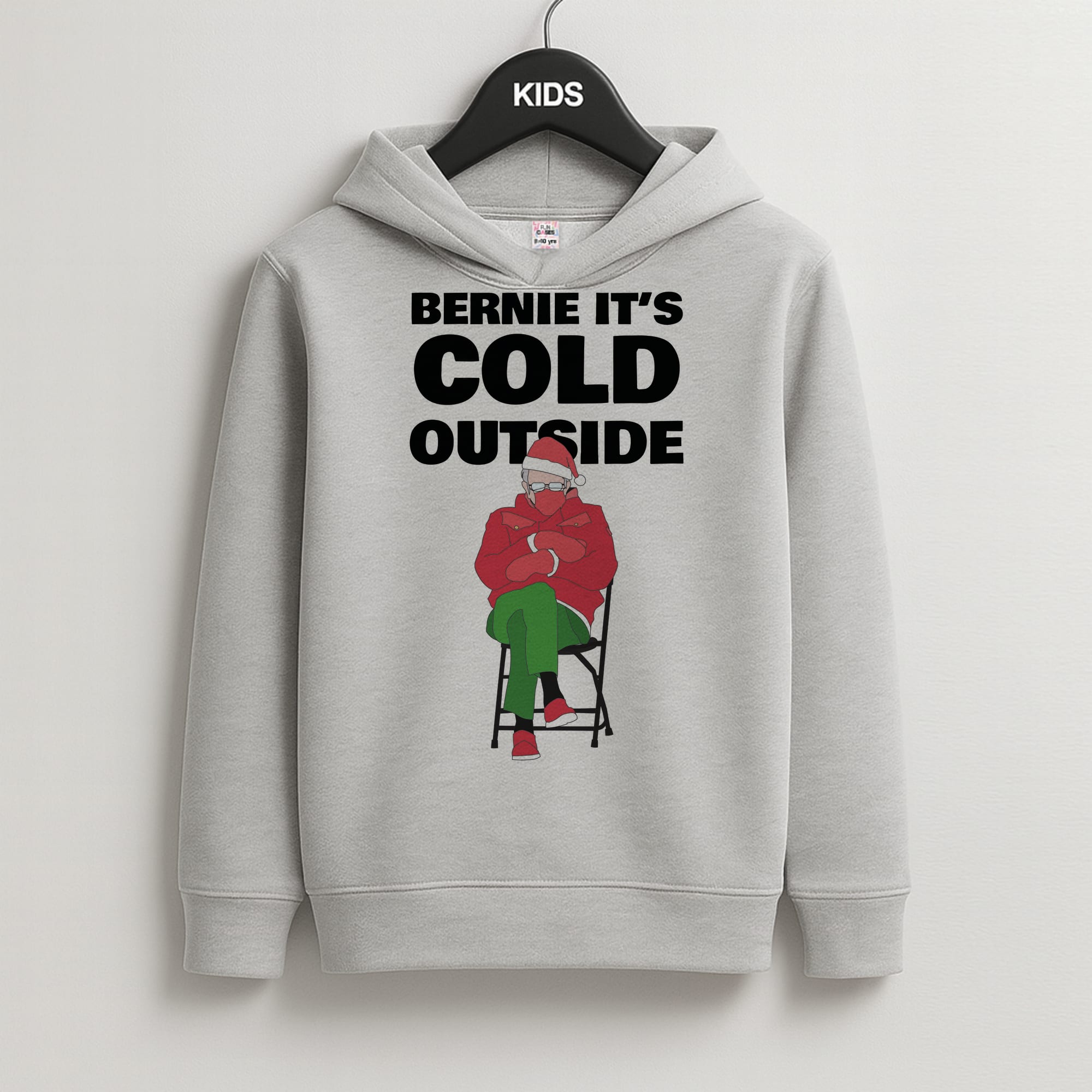 Bernie It's Cold Outside Kids Grey Hoodie