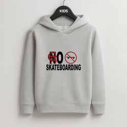 Go Skateboarding - Skate Aesthetic  Kids Grey Hoodie