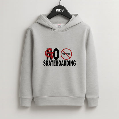 Go Skateboarding - Skate Aesthetic  Kids Grey Hoodie