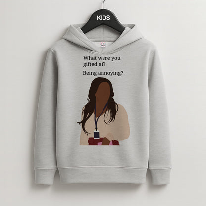 Gifted At Being Annoying Kids Grey Hoodie