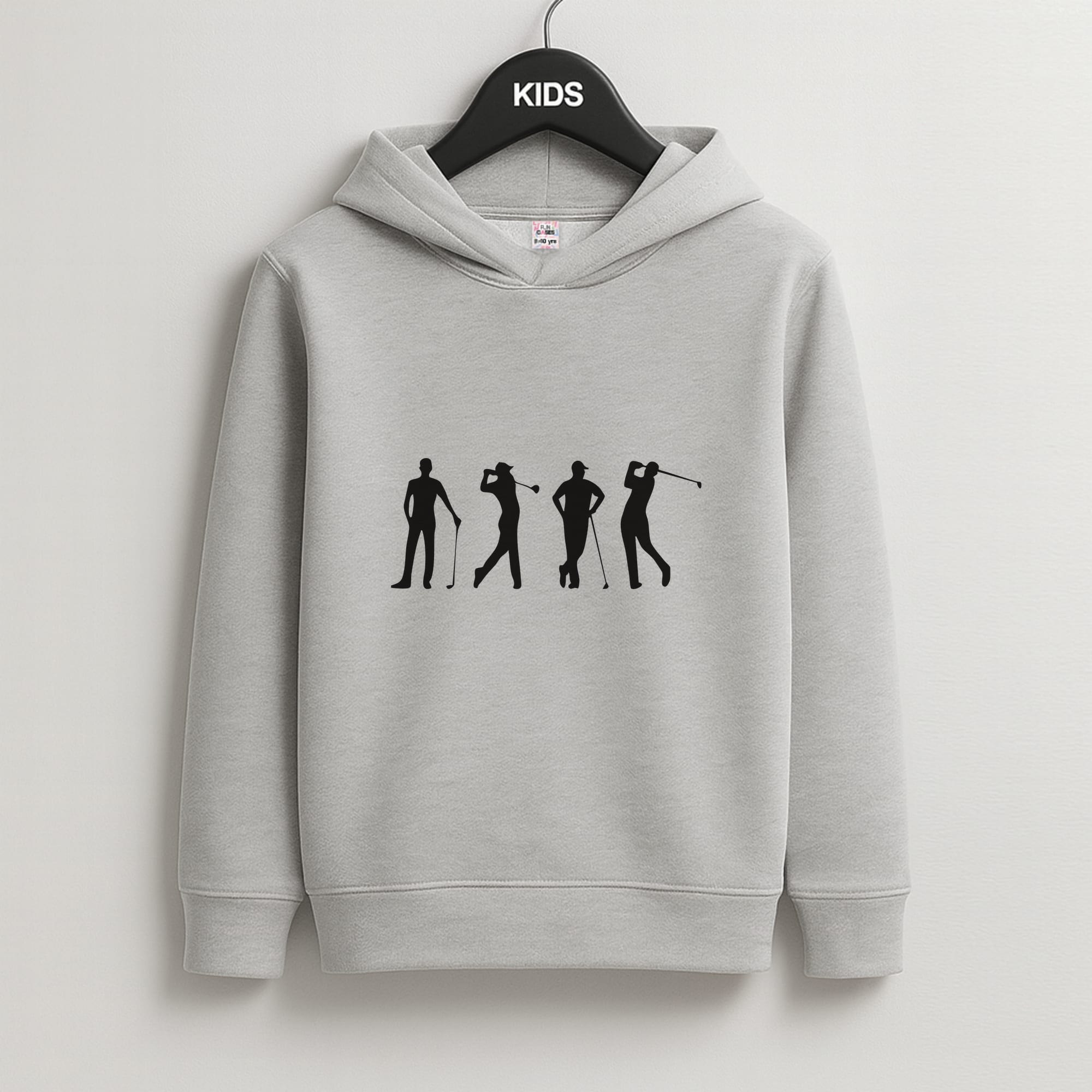 Golf Silhouettes Kids Grey Hoodie