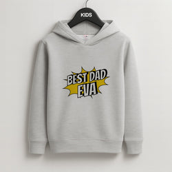Comic Book Best Dad Eva Kids Grey Hoodie
