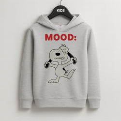 Mood Cartoon Beagle  Kids Grey Hoodie