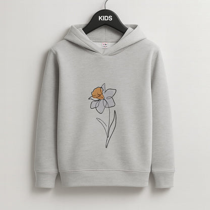 Spring Daffodil Kids Grey Hoodie