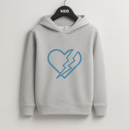 Lightning Heart Kids Grey Hoodie