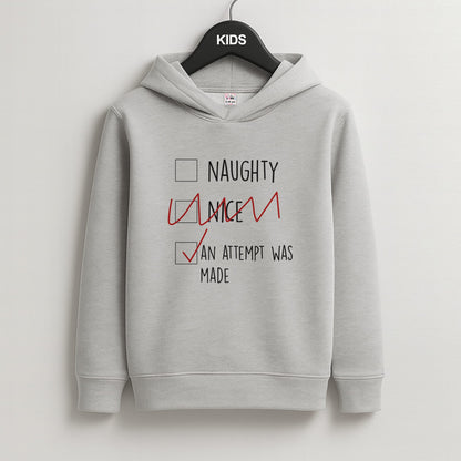 An Attempt Was Made - Naughty Or Nice  Kids Grey Hoodie