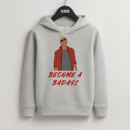 Become A Badass Kids Grey Hoodie
