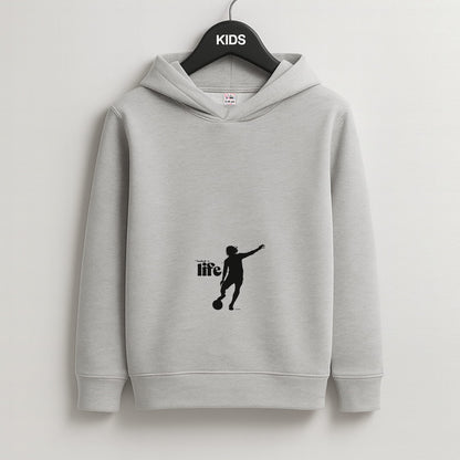 Football Is Life Kids Grey Hoodie