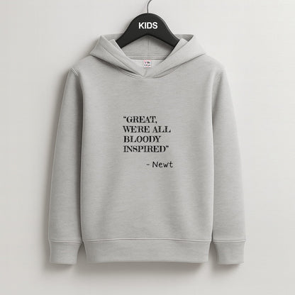 Great, We're All Bloody Inspired - Maze Kids Grey Hoodie