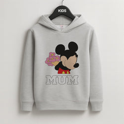 Mouse Mum  Kids Grey Hoodie