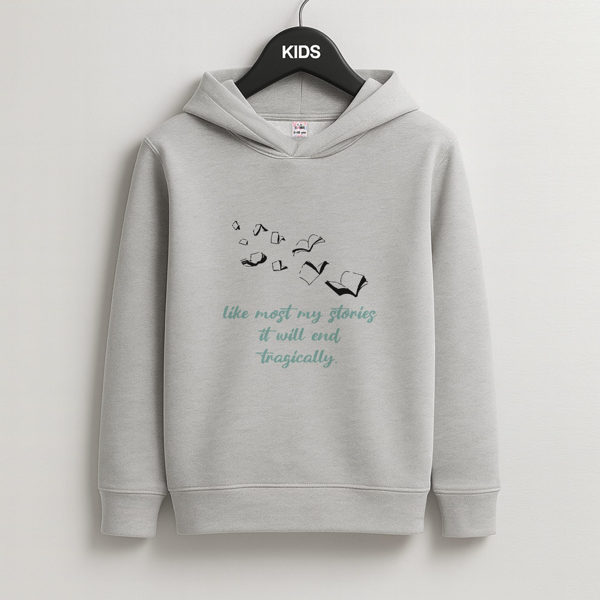 Like Most My Stories Kids Grey Hoodie