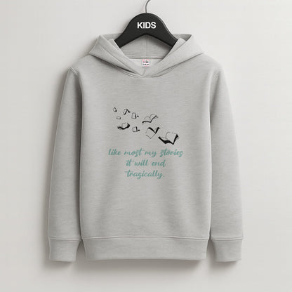 Like Most My Stories Kids Grey Hoodie
