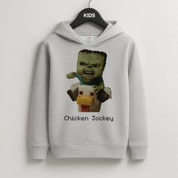 Chicken Jockey  Kids Grey Hoodie