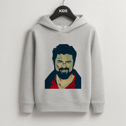 Billy Butcher Face Kids Grey Hoodie