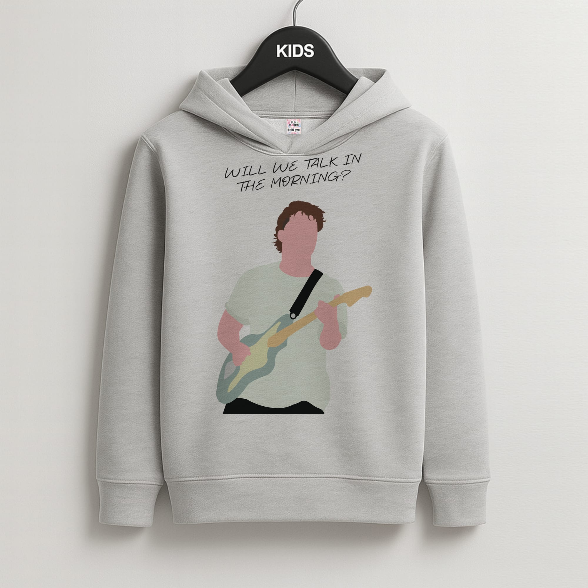 Will We Talk In The Morning Yellow Kids Grey Hoodie