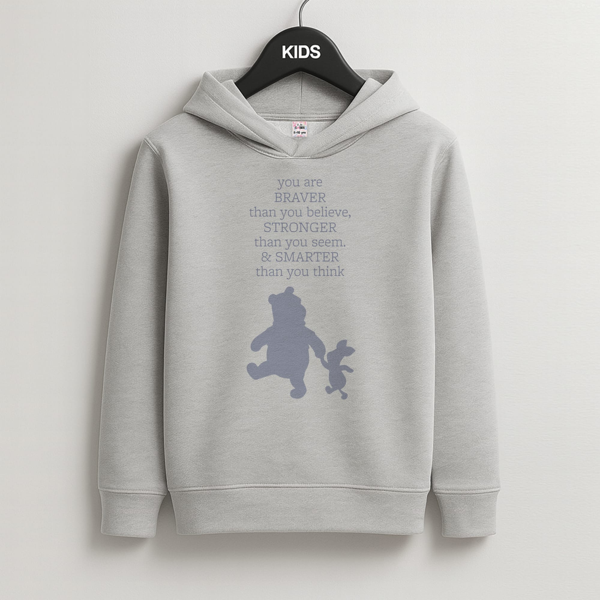 Braver, Stronger, Smarter Kids Grey Hoodie