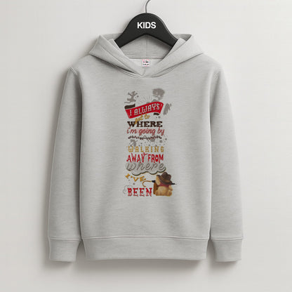 I Always Get Where I'm Going - Winnie Quote Kids Grey Hoodie