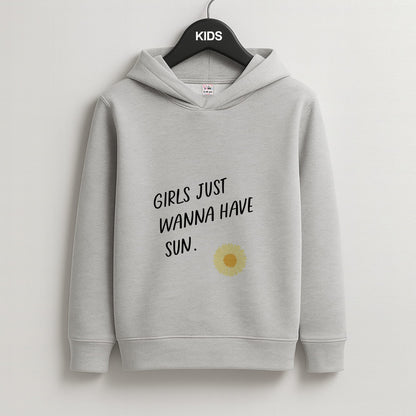 Girls Just Wanna Have Sun - Summer Kids Grey Hoodie